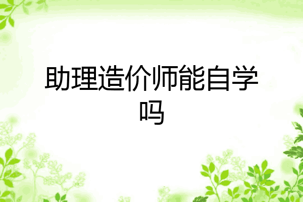 助理造价师能自学吗