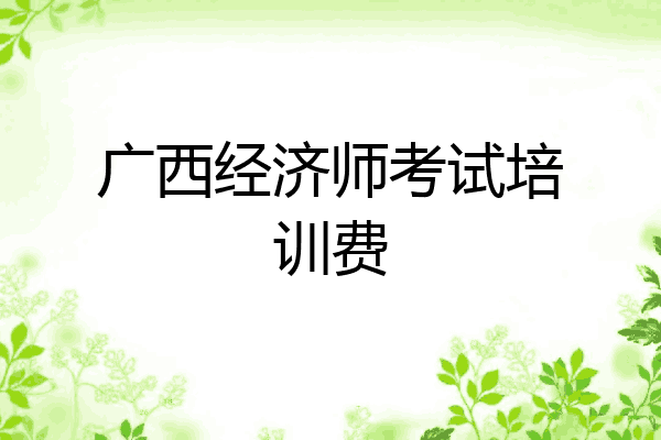 广西经济师考试培训费