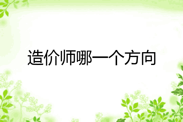 造价师哪一个方向