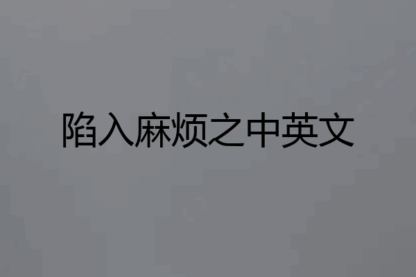 陷入麻烦之中英文