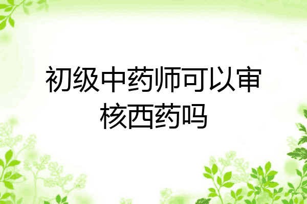 初级中药师可以审核西药吗