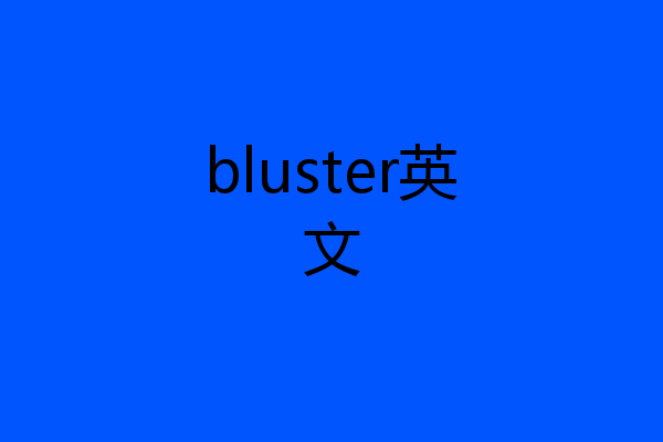 bluster英文