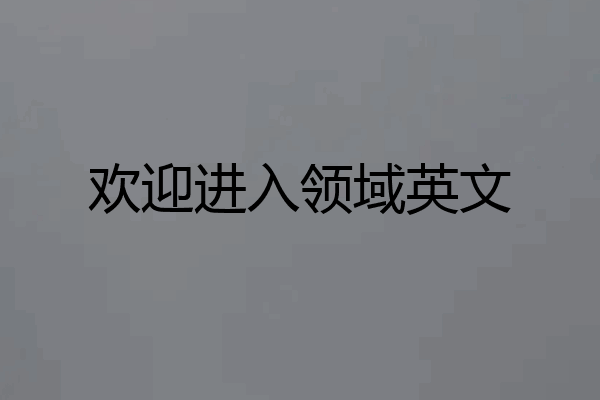 欢迎进入领域英文