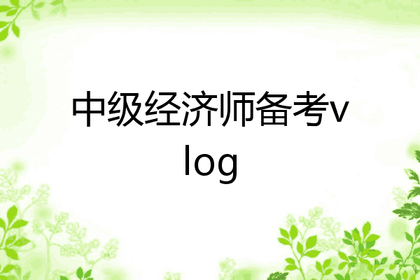 中级经济师备考vlog
