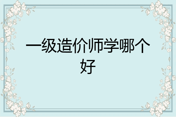 一级造价师学哪个好