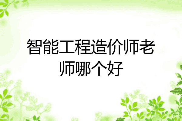 智能工程造价师老师哪个好
