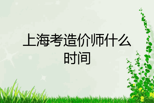 上海考造价师什么时间