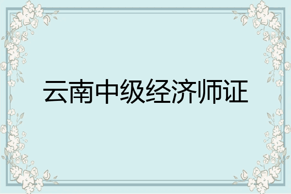 云南中级经济师证