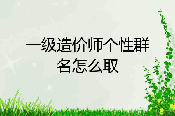 一级造价师个性群名怎么取
