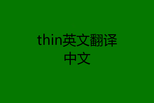 thin英文翻译中文