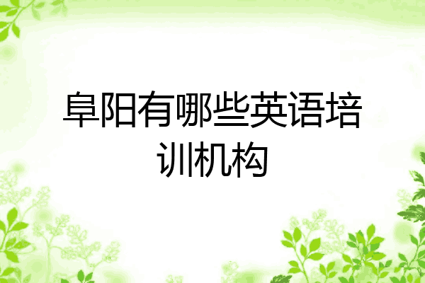 阜阳有哪些英语培训机构