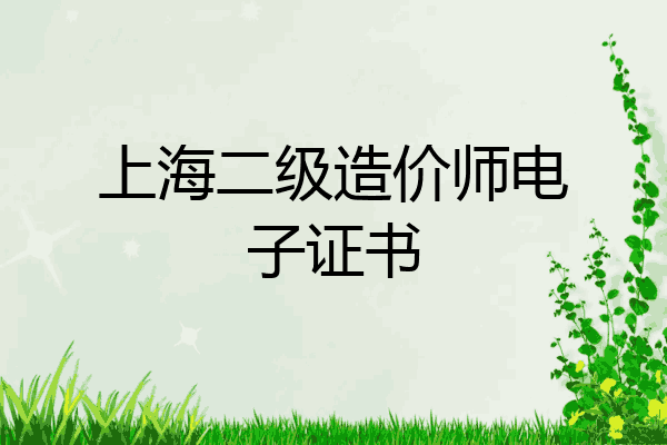 上海二级造价师电子证书
