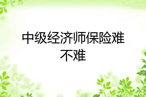 中级经济师保险难不难
