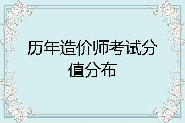 历年造价师考试分值分布