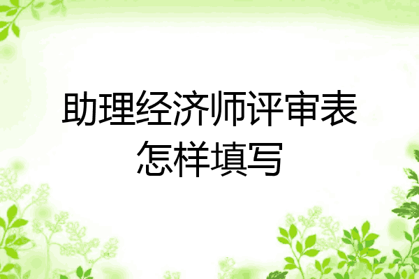 助理经济师评审表怎样填写