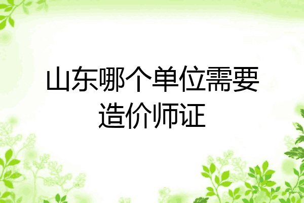 山东哪个单位需要造价师证