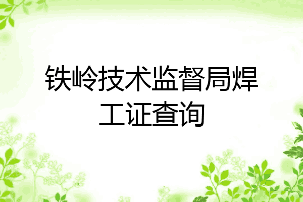 铁岭技术监督局焊工证查询