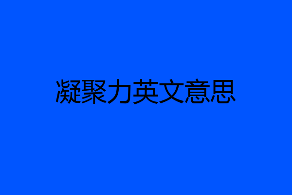 凝聚力英文意思
