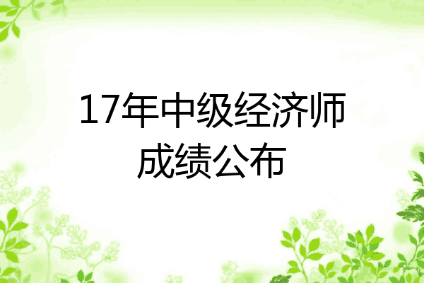 17年中级经济师成绩公布