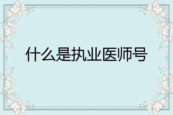 什么是执业医师号