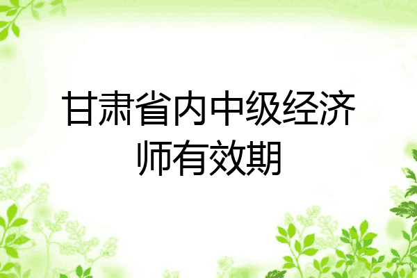 甘肃省内中级经济师有效期