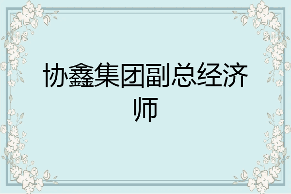 协鑫集团副总经济师