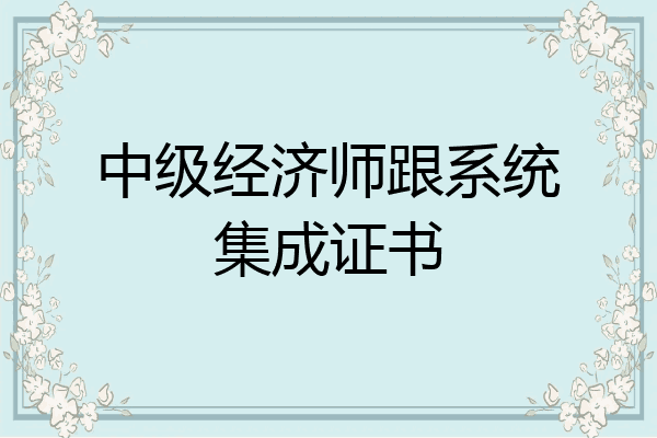 中级经济师跟系统集成证书