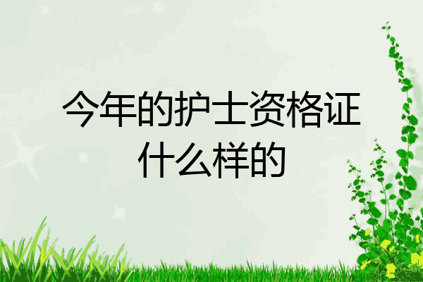 今年的护士资格证什么样的