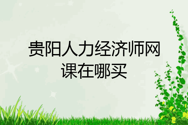 贵阳人力经济师网课在哪买