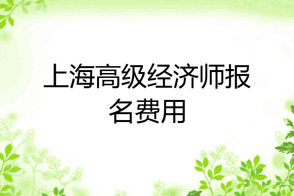 上海高级经济师报名费用