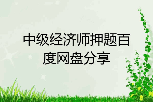 中级经济师押题百度网盘分享