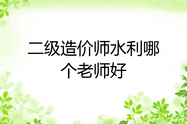 二级造价师水利哪个老师好
