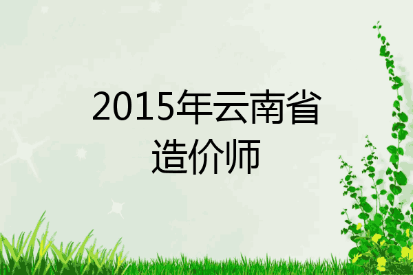 2015年云南省造价师