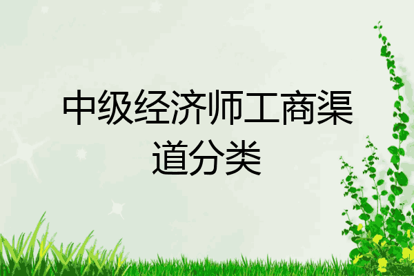 中级经济师工商渠道分类