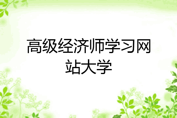 高级经济师学习网站大学