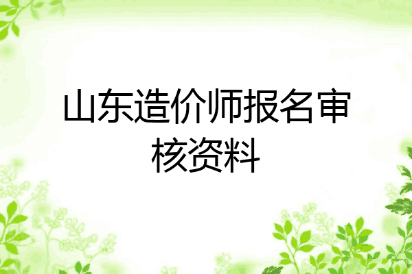 山东造价师报名审核资料