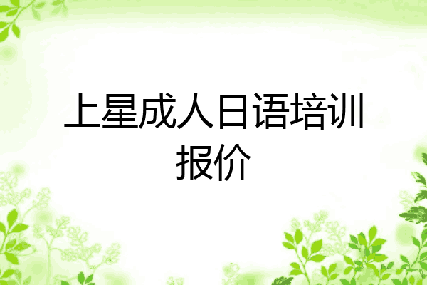 上星成人日语培训报价