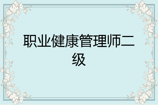 职业健康管理师二级