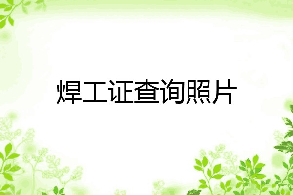 焊工证查询照片