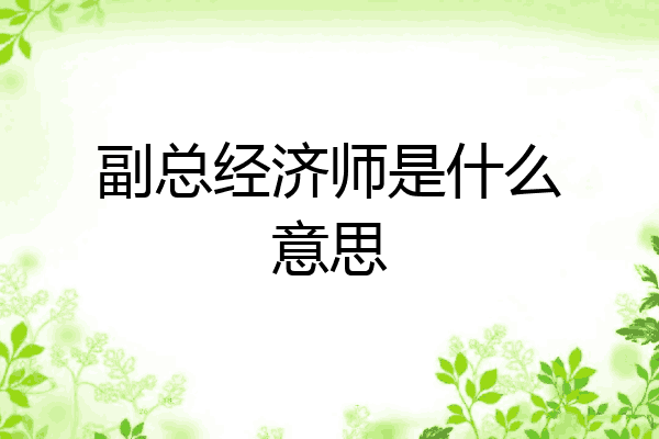 副总经济师是什么意思