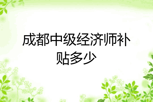 成都中级经济师补贴多少
