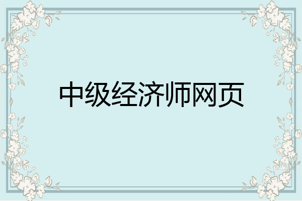 中级经济师网页