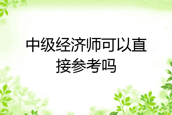 中级经济师可以直接参考吗