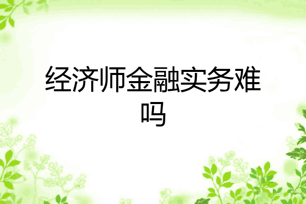 经济师金融实务难吗