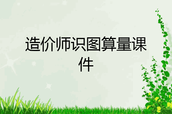 造价师识图算量课件