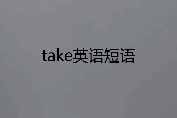 take英语短语