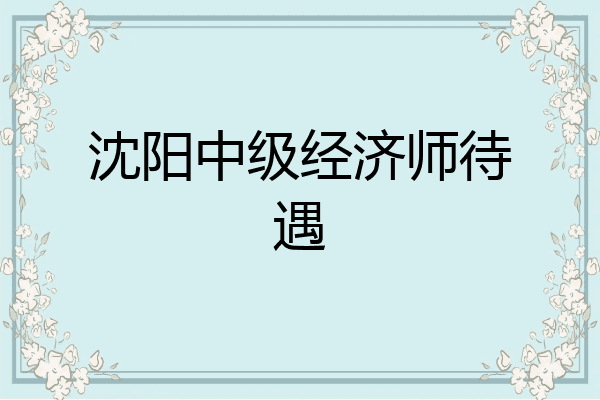 沈阳中级经济师待遇