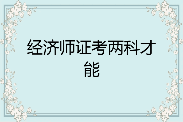 经济师证考两科才能