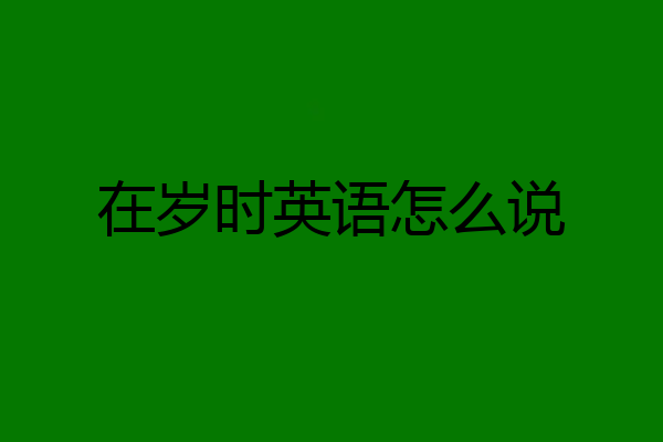在岁时英语怎么说