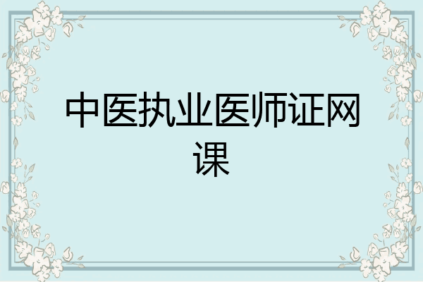 中医执业医师证网课